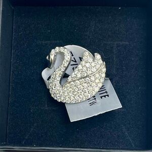 🆕 Sterling & Moissanite Swan Statement Ring, size 7 $500 retail